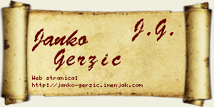 Janko Gerzić vizit kartica